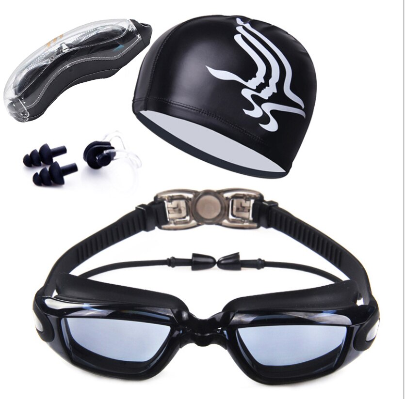 Hd Professionele Zwembril Anti-Fog 100% Uv Verstelbare Bril Riem Zwemmen Goggle Volwassen Waterdichte Bril