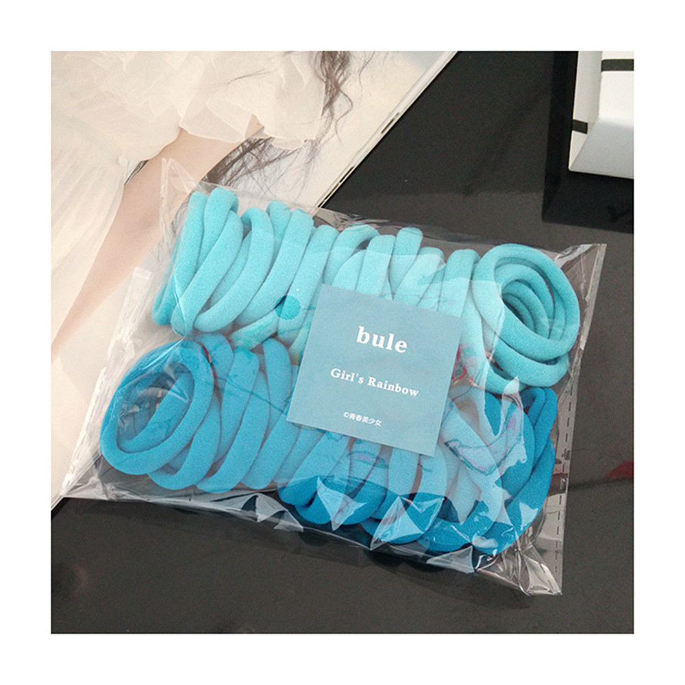50/- piece set of women's/girls 4cm 2cm nylon elastic hair bands, ponytail holders, rubber bands, scrunchies, headbands, hair accessories: Sky blue