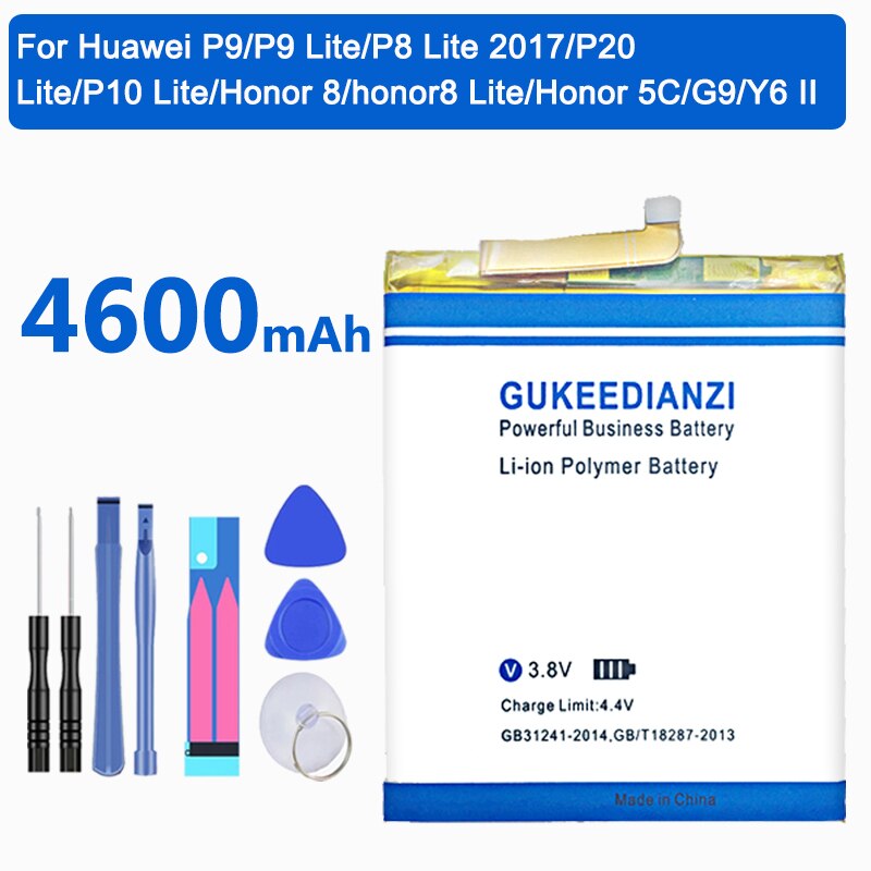 GUKEEDIANZI 4600mAh HB366481ECW Für Huawei P9/p9 Lite/honor 8/P10 Lite/y6 II/p8 Lite /P20 Lite/p9lite Batterie + Power Bank