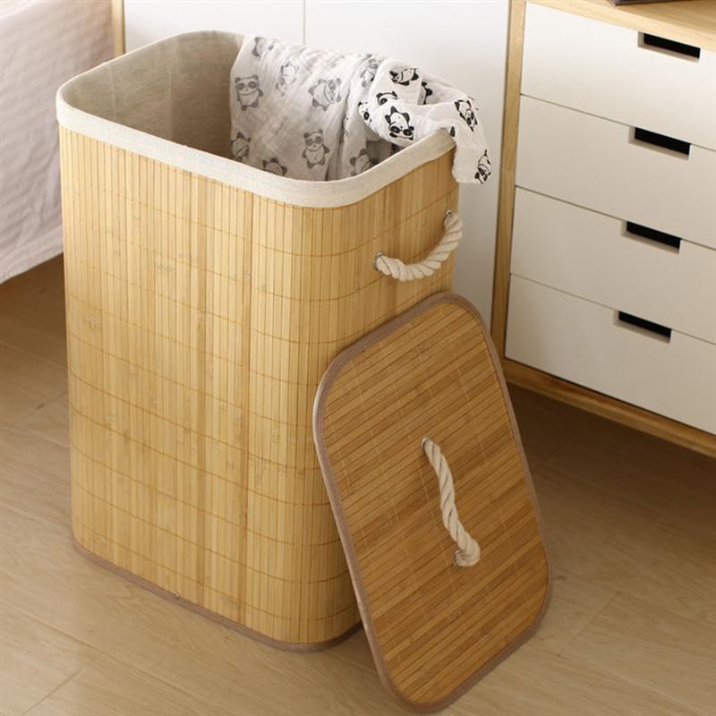 Opvouwbare wasmand organizer, bamboe wasmand, opbergmand organizer, kledingcontainer, opvouwbare doos
