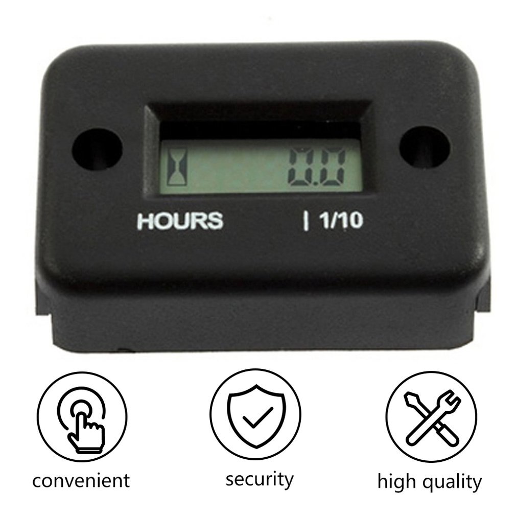 Waterproof Inductive Digital Hour Meter for Bike Motorcycle ATV Snowmobile Marine Boat Ski Dirt Gas Engine 12V