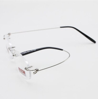 Vierkante Rimelss Leesbril Flexibele Verziend Bril Met Case Hars Clear Lens Frameloze Glazen Frame Mannen