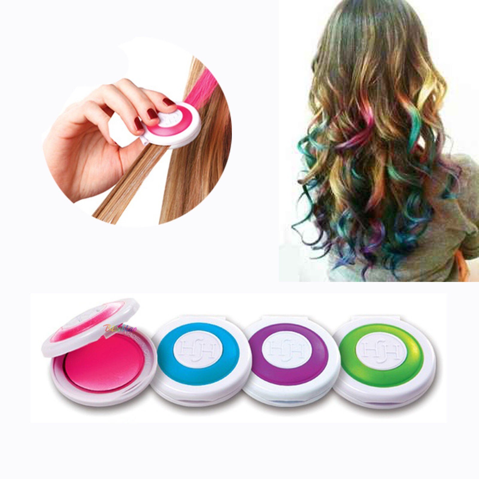 COLORI TINTA TEMPORANEI per CAPELLI in QUATTRO COLORAZIONI BLU VERDE ROSA viola