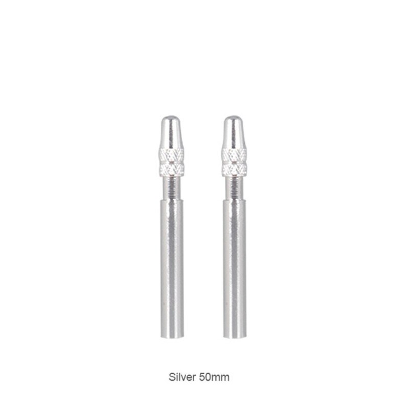 1 Paar 50Mm 60Mm Fiets Presta Ventiel Extender W/ Cap Cnc Aluminium Geanodiseerd F/V extension Voor Vaste Racefiets Velgen: 1Pair Silver 50MM