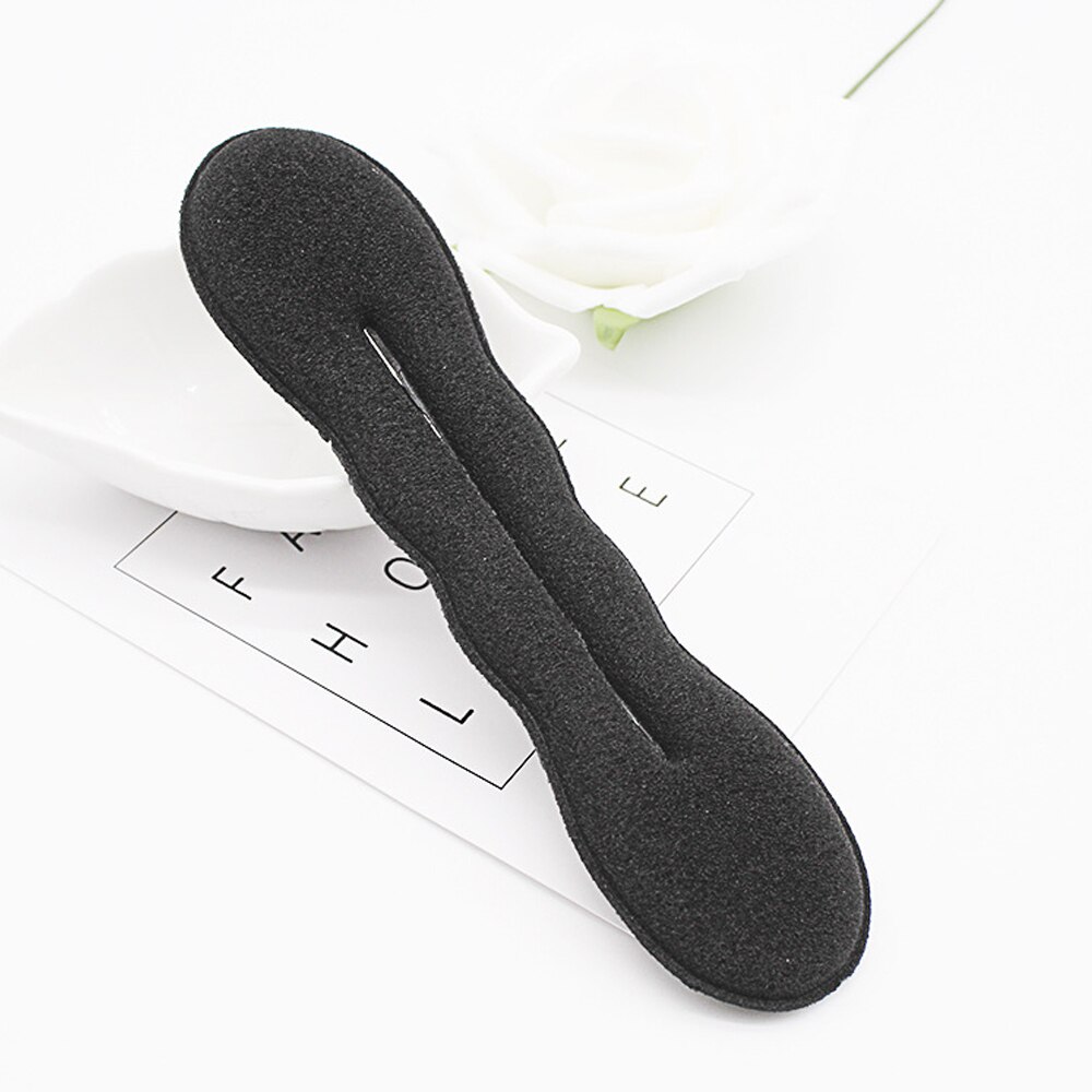 Esponja para penteado cabelo beleza mágica preta, esponja para criar penteados em cabelo com rosca e rabo de cavalo 2 tamanhos l (22.5cm)/s (17.5cm)