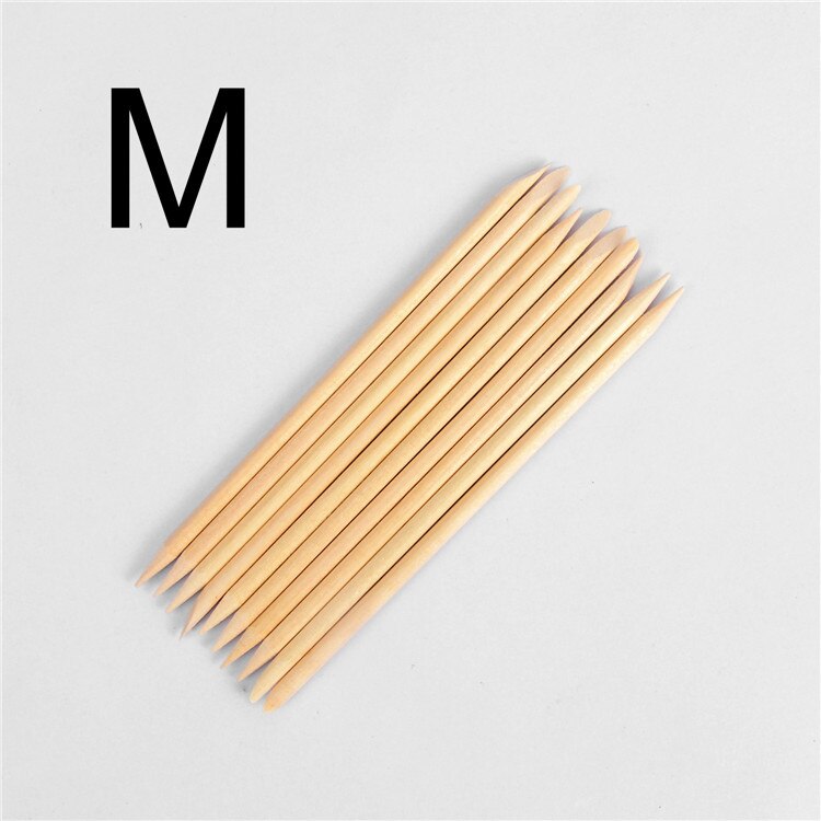 10 Stks/set Nail Art Orange Wood Sticks 3 Verschillende Maten Cuticle Pusher Remover Manicure Pedicure Care Tools: Licht Groen
