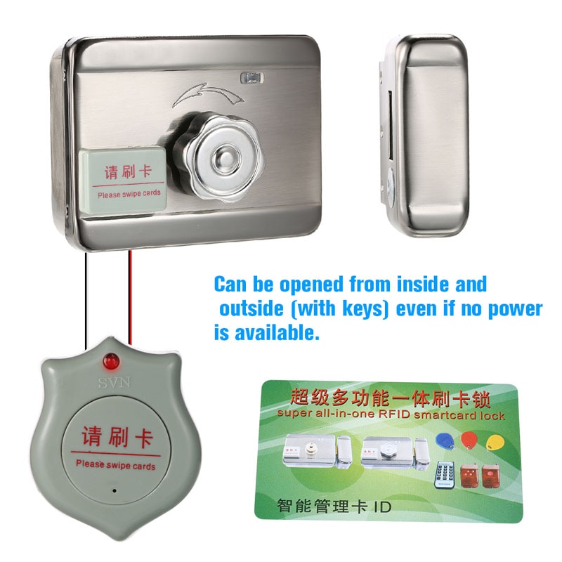 Electric Control Access Mute Lock Electric Door Lock With Remote Controller and ID Card For Doorbell Intercom Access Control
