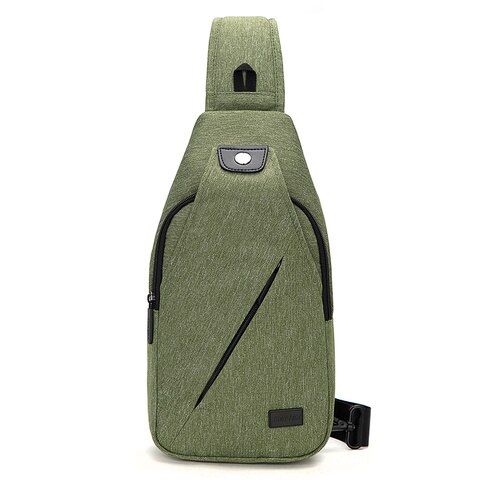 Tinyat Sling Bag Voor 7.9 Pad Zwart Casual Functionele Mannen Borst Zak Dubbele Hoofdtelefoon Jack Mannen Schoudertassen Crossbody tas: Green