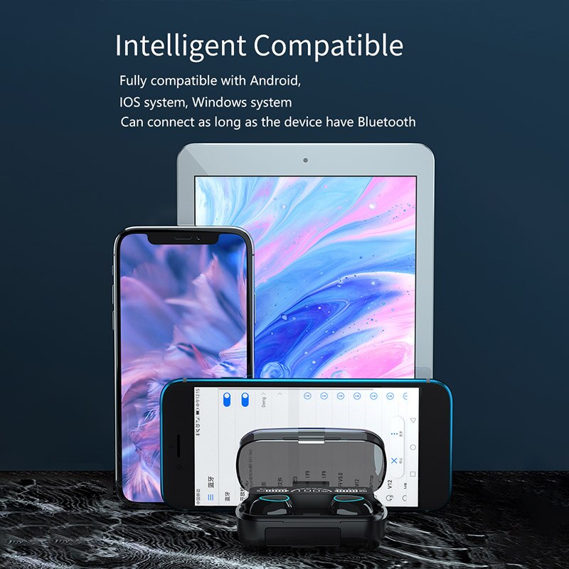 Ws Bluetooth 5.1 Koptelefoon 3500Mah Opladen Doos Draadloze Stereo Hoofdtelefoon Sport Waterdichte Oordopjes Headsets Met Microfoon