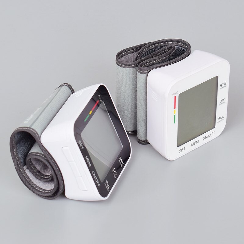 Digital Wrist Blood Monitor Heart Beat Meter Oscillometric Pressure Guage pulse scanning LCD Home Health Care Tonometer