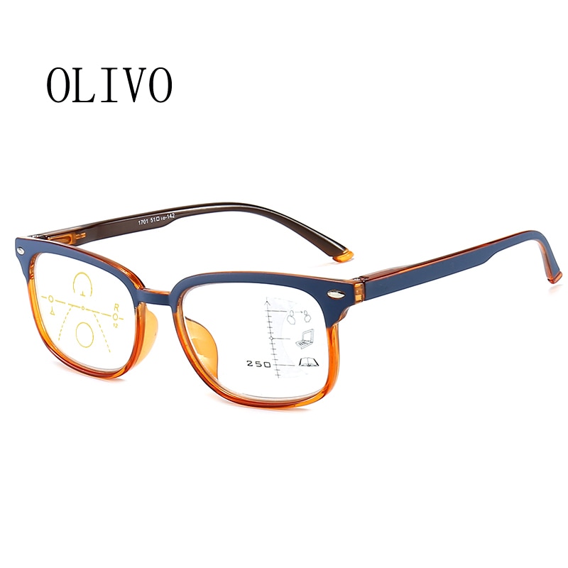 Lunettes de lecture multifocales progressives pour hommes et femmes, Anti-lumière bleue, Vintage, pour ordinateur, carrées presbytes, 2025