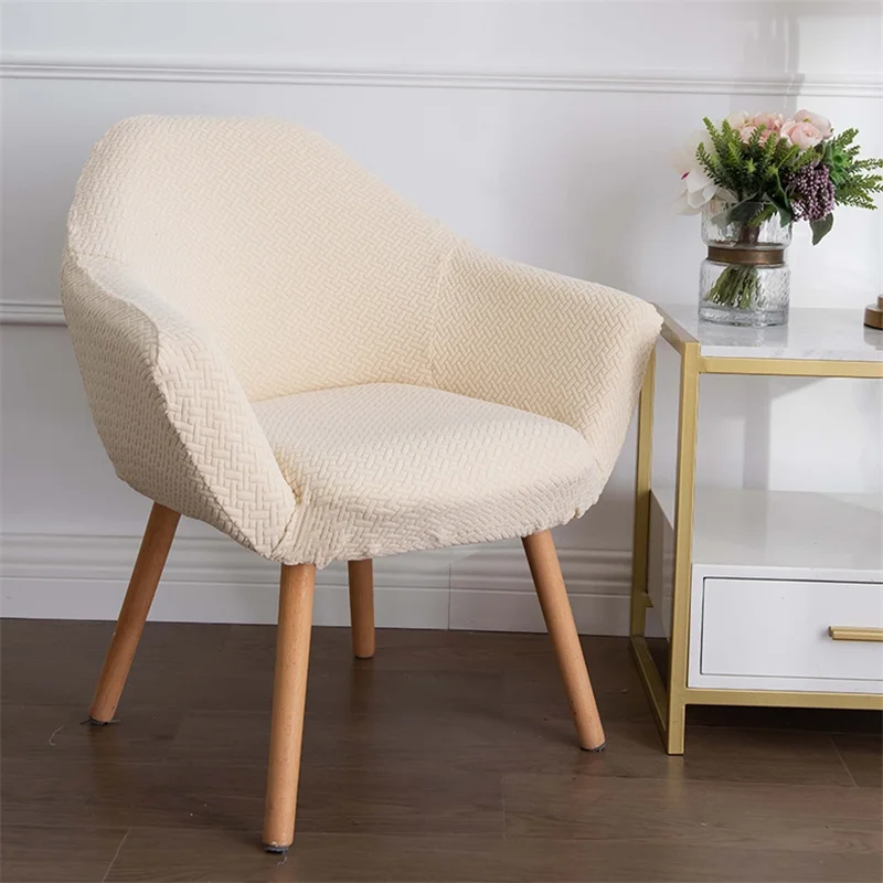Funda para silla curvada nórdica, fundas para sillón con acento alto inclinado de LICRA Jacquard, fundas para sofá de maquillaje para comedor, cafetería y Bar