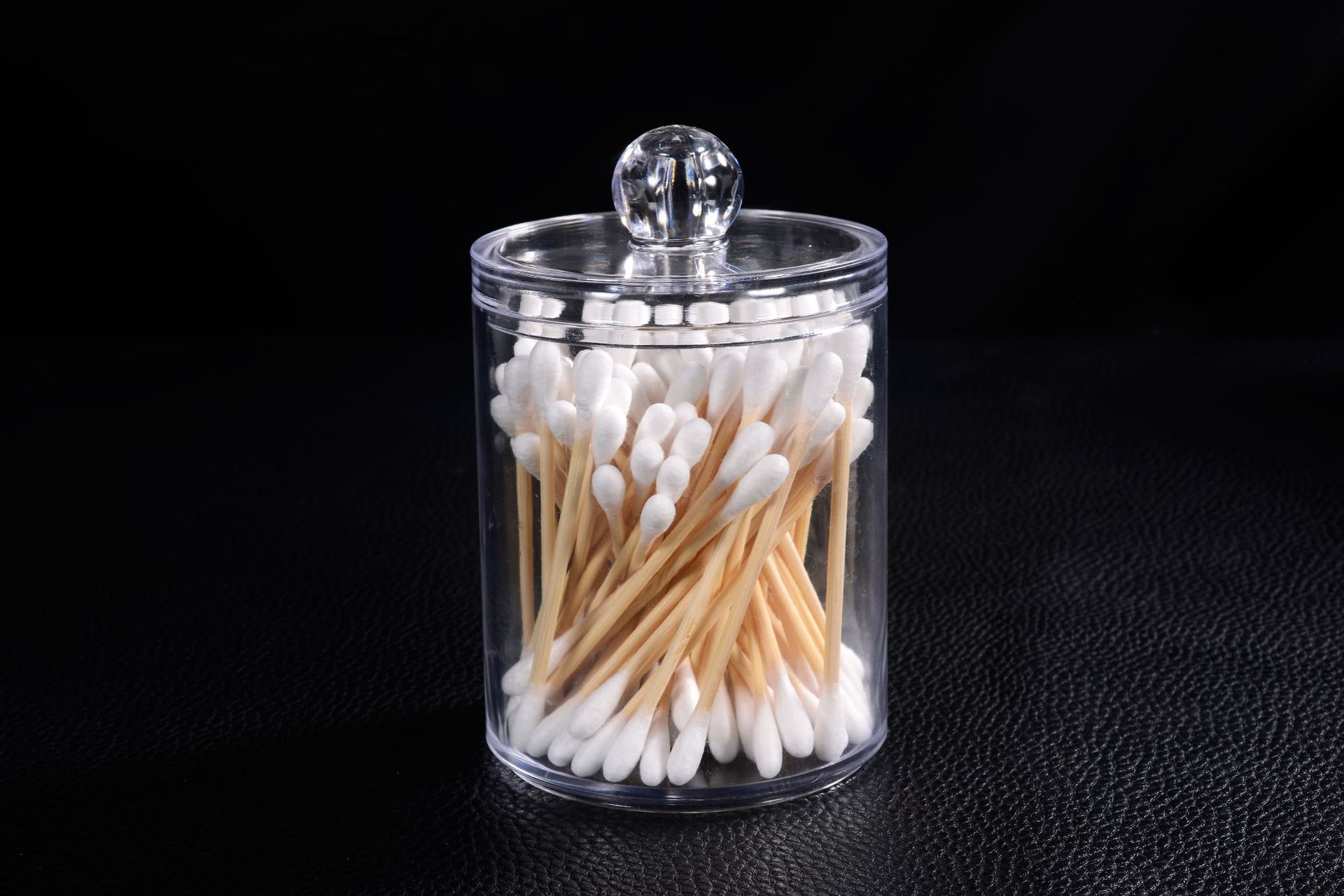 Acrylic Round Qtip Container Cosmetic Makeup Cotton Multifunctional Pad Organizer Jewelry Storage Box Holder and Candy Jars: CottonSwabBox