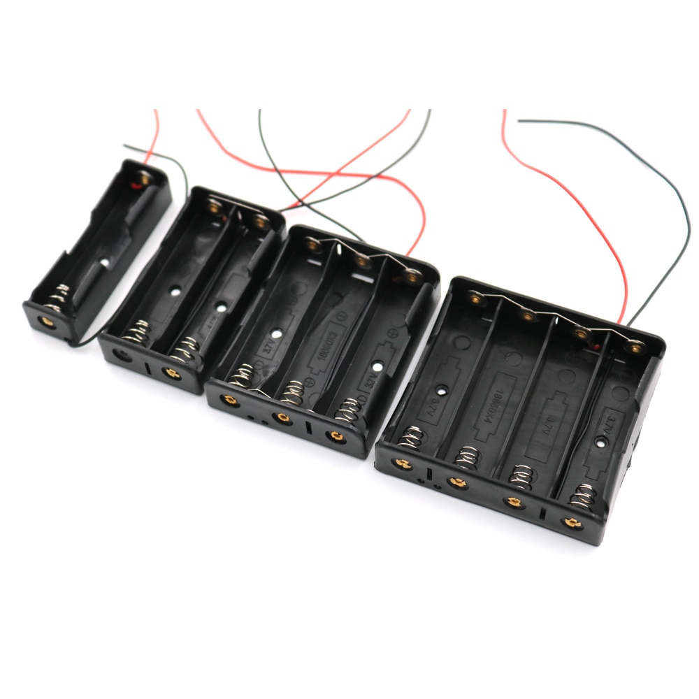 18650 Batterij Houder 1 2 3 4 Connector Storage Case Box Met Draad Kabel Serie Parallelle Aansluiting 3.7V 18650 lithium Batterij