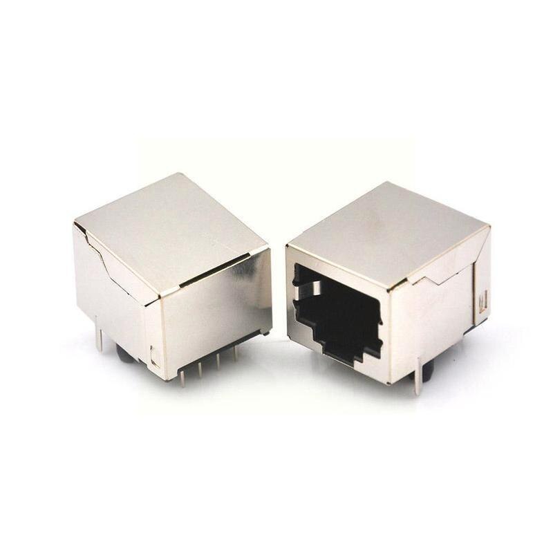 10pcs / Set Rj45 8pin 8p 8c Female Plug Ethernet Network Connectors Single Pcb 8p8c Port Rj45 Mount Network G0a7