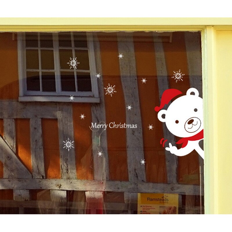 Christmas Window Decal Santa Claus Snowflake Decals Winter Wall Decals for Kids Rooms Christmas Year Window Decorations: 25x35 DMJ2535-005