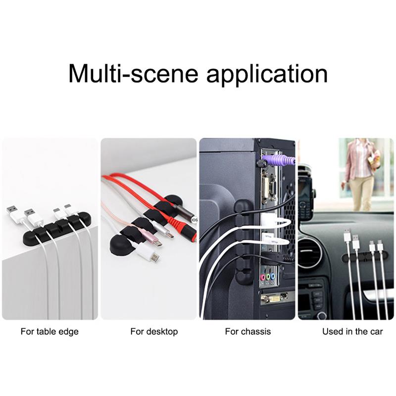 Cable Winder Earphone CBS Cable Organizer Wire Storage Silicon Charger Cable Holder Clips for Data cable headphone cable