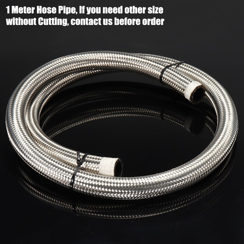 TT Racing 4AN Stainless Steel Braided Fuel/Oil Hose – 1500 PSI, 1ft Section With Fittings