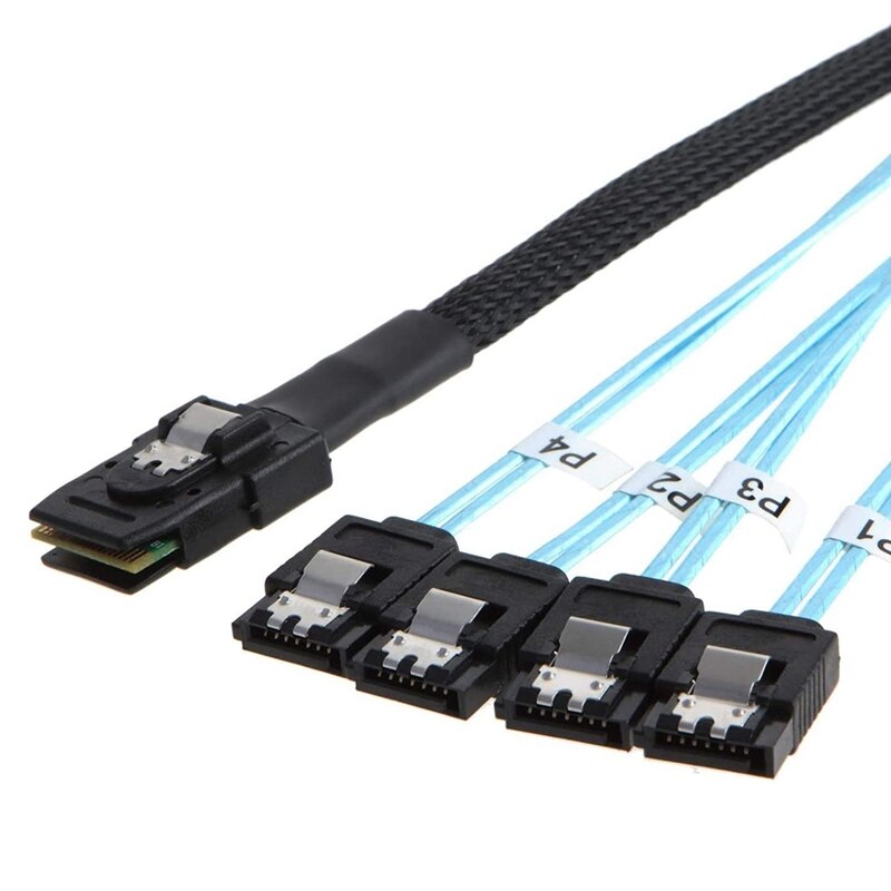 Mini Sas 36Pin (SFF-8087) Male Naar 4 Sata 7Pin Vrouwelijke Kabel, mini Sas Host/Controller Naar 4 Sata Doel/Backplane, 0.5M