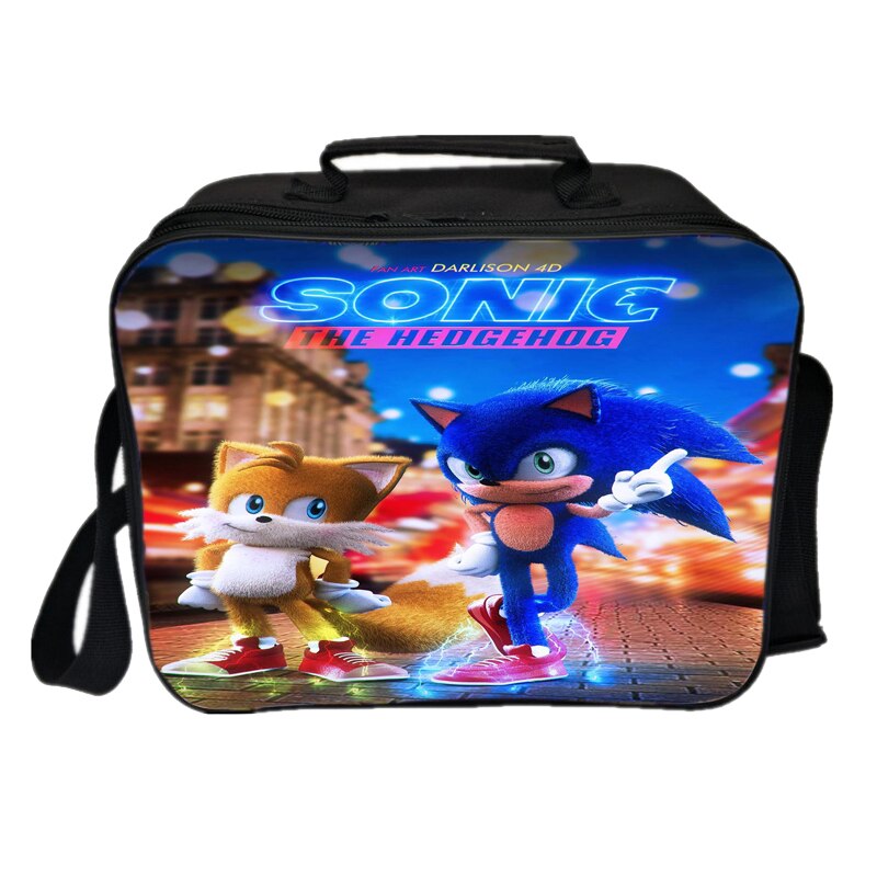 Sonic Mittagessen Tasche Picknick Isolierung Tasche Neue Studenten Kühlen Arbeiter Mittagessen Box Jungen Mädchen Jugendliche Kind Cartoon Tasche