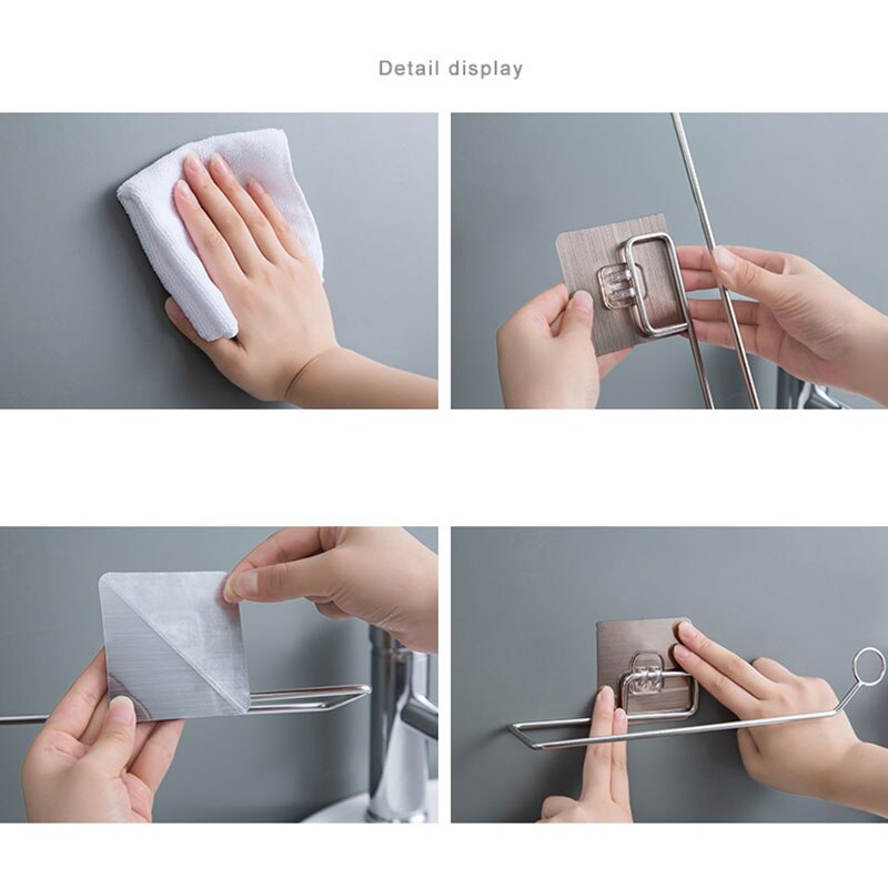 Punch-free Kitchen Hardware Towel Rack Storage Holder Hanging Waterproof Metal Kitchen Roll Paper Organizer Tissue Hanger