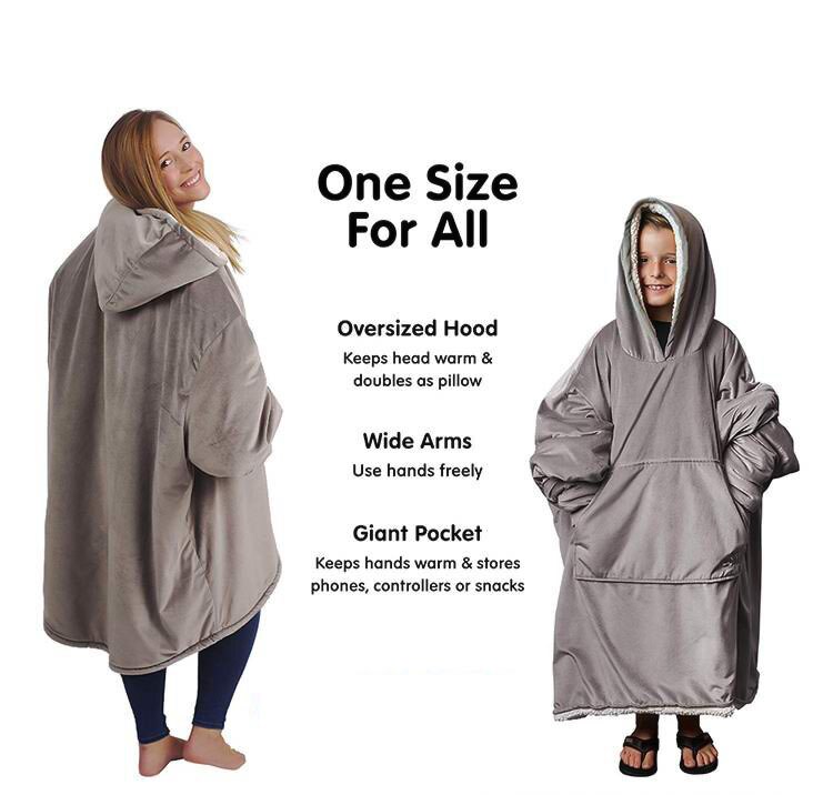 Super Weiche mikrofaser Plüsch Korallen Vlies Sherpa Decke Mit Ärmeln schräg Kleid Bademantel Sweatshirt zur Seite fahren TV Vlies Decke