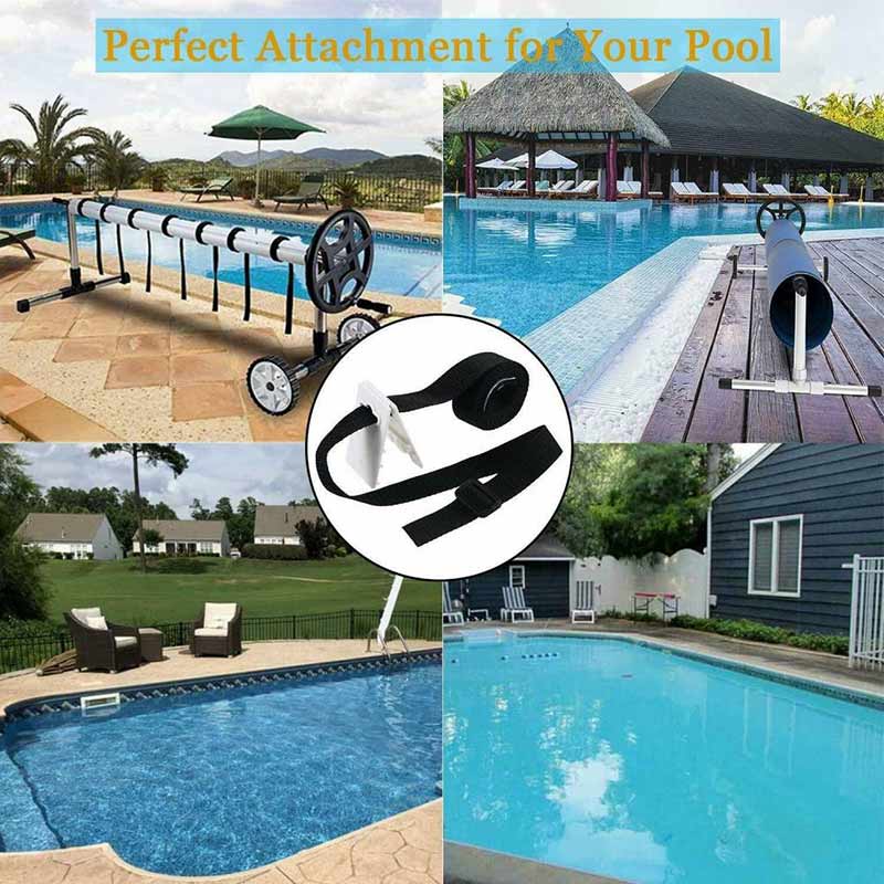 Bassengdeksel rulletilbehør solar teppe stropper kit universal pool strapping kit for pool solar cover reel accessory 8 sets