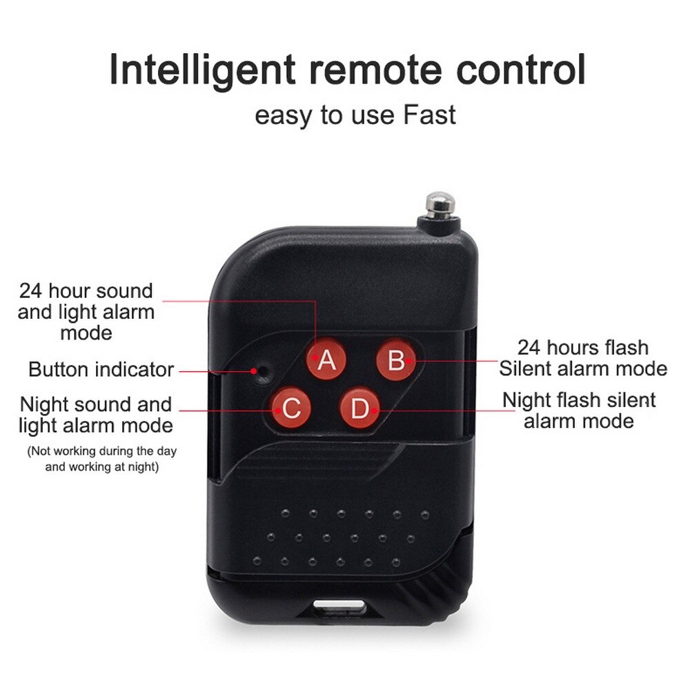 Infrarood alarmsysteem, antidiefstal, 129db zonne-afstandsbedieningen, buiten, regenbestendig, menselijk lichaam, inductie, automatisch alarmsysteem