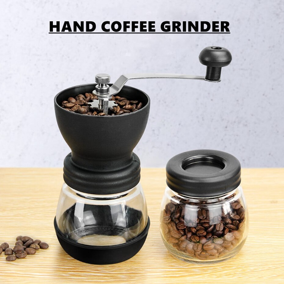 Handmade Coffee Grinder With Storage Jar Ceramic Grinding Core Coffee Bean Grinders Coffee Machine