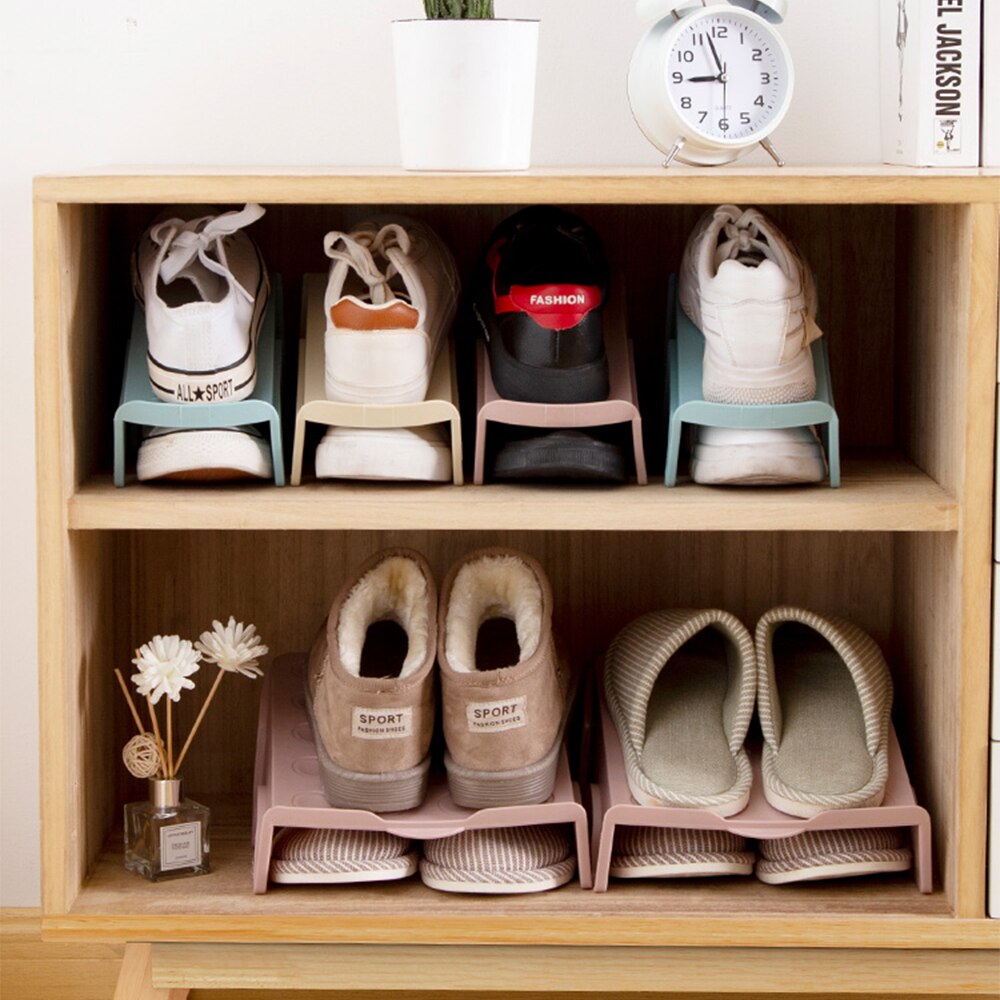 Schoenenrek schoenenrek dubbellaags schoenenrek draagbare kast voor thuis, slaapzaal schoenenkast schoenen en slippers opbergen