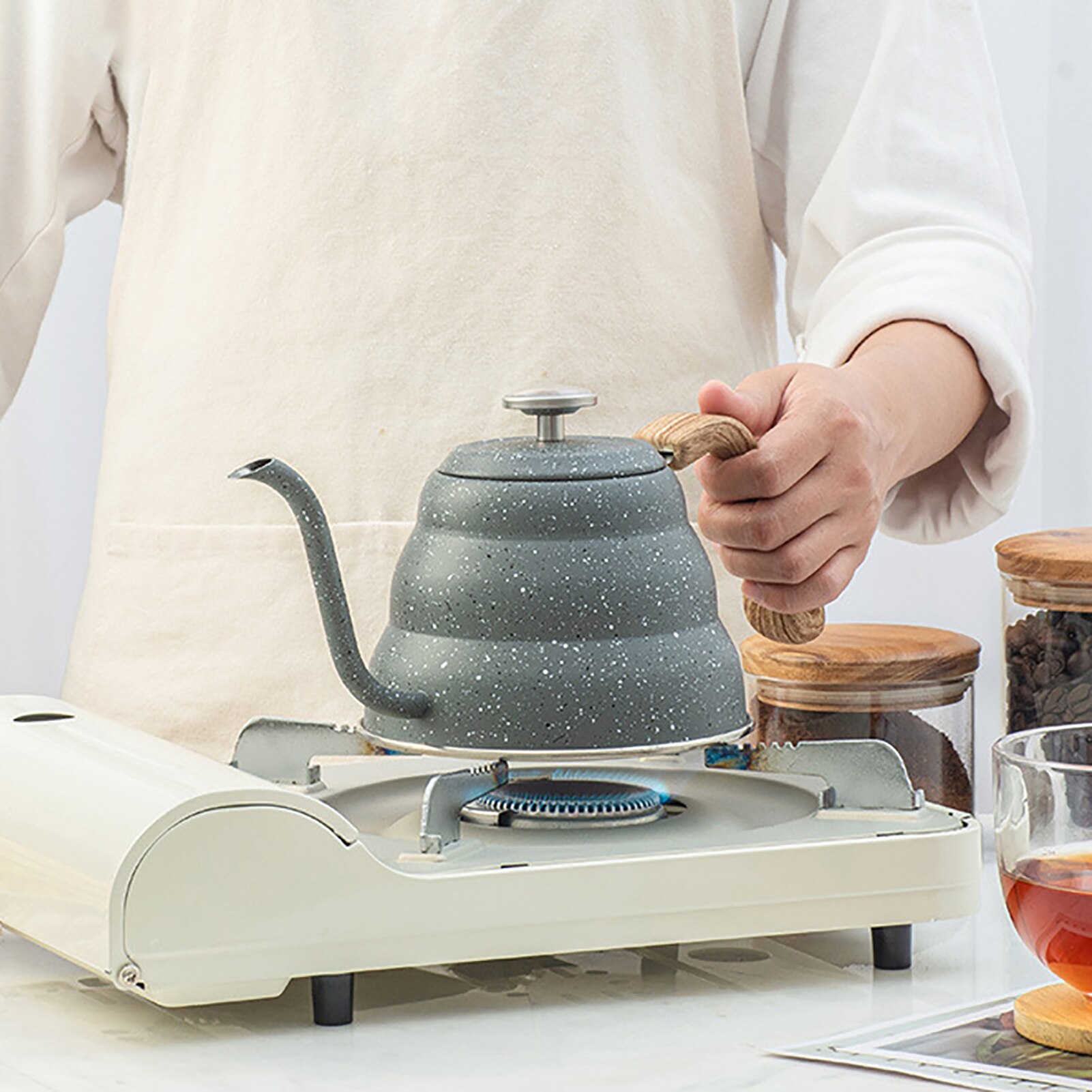 500mlCoffee Kettle Coffee Teapot Stainless Steel 304 Painted European Style Gooseneck Kettle Heat Resistant Coffee Pot