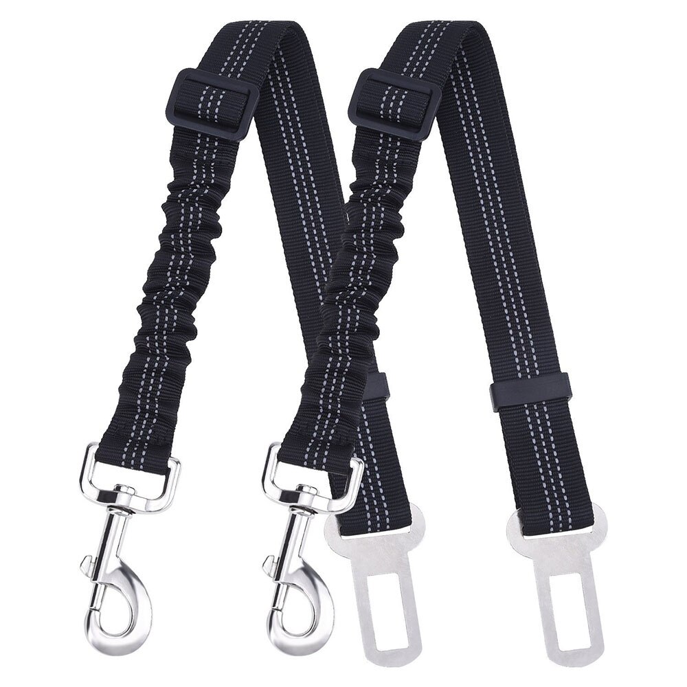 2Pcs Anti-Shock Dog Seat Belt Autogordel Reflecterende Elastische Hondenriem Voertuig Auto Veiligheid Harnas lead Clip Dierbenodigdheden