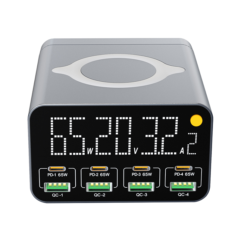 80w/120w 8 port-ladestation mit digitalanzeige, usb typ c und kabellosem ladegerät (pd  qc3.0 schnellladegerät) für laptop, tablet und smartphone: Weiß / Vereinigtes königreich