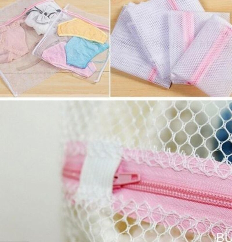 Zippered Mesh Laundry Bag Clothes Washing Machine Laundry Bra Aid Lingerie Mesh Net Wash Bag Pouch Basket Femme