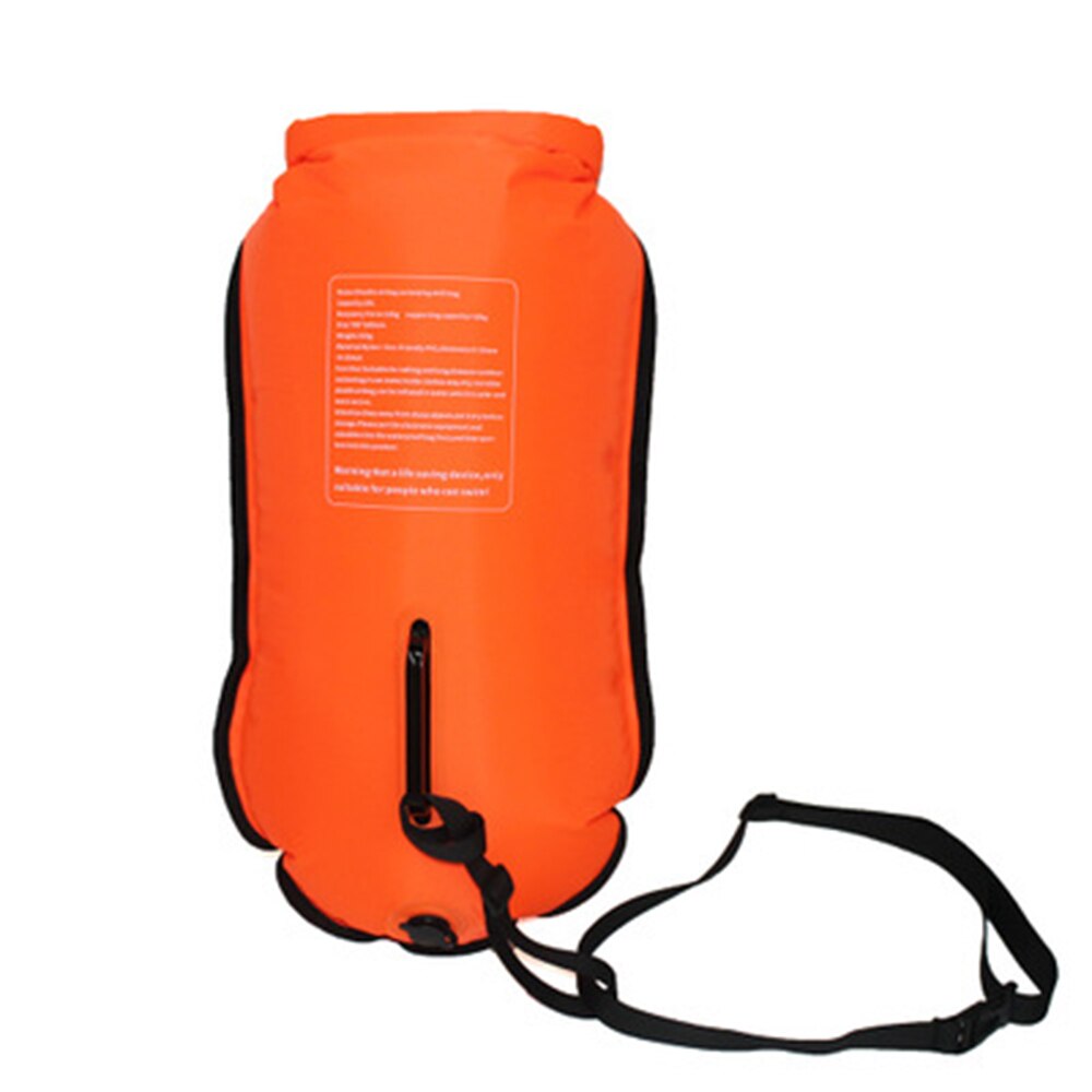 20l oppblåsbare åpne svømmebøyer slep flyte tørr bag dobbel kollisjonspute med midjebelte for svømming vannsport oppbevaring sikkerhetsbag