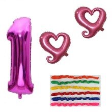 9 stks 1st Baby Shower Verjaardagsfeestje Decoratie Benodigdheden 32 inch Folie Nummer Ballonnen Helium Opblaasbare Globos Hart Latex Ballon