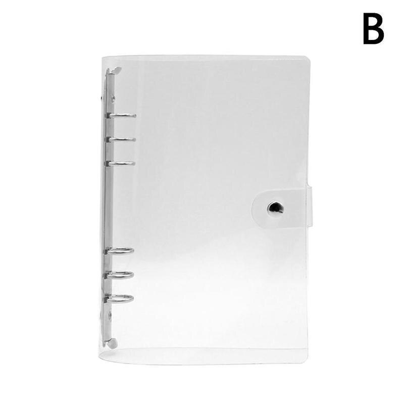 A4/A5/A6/A7 Transparent Notebook Cover Loose-leaf Ring Binder PVC Waterproof Clear Cover Travel Notebook Stationery Cover 1pc: A6