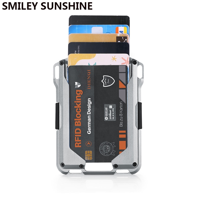 NFC Rfid Metal Bank Credit Card Holder Men Women Minimalist Wallet Male Cardholder porte carte Billetera case for badges choker