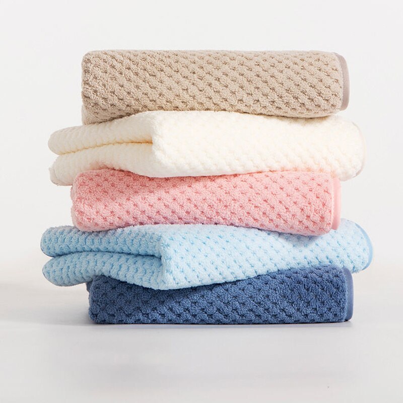 Face Towel Microfiber Super Absorbent Soft Solid Color Skin-friendly Hand Quick Drying Bathroom Shower Hair 35*75cm Towels Adult