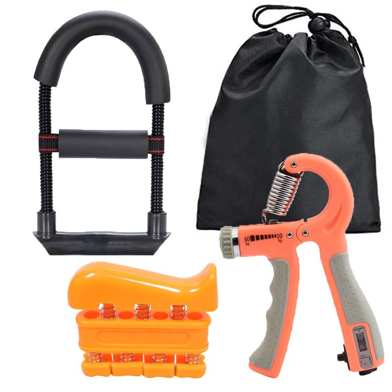 Sport handgrepp förstärkare handled övningar omfattande gym fitness finger kraft träning muskel relex återhämtning utrustning: Orange
