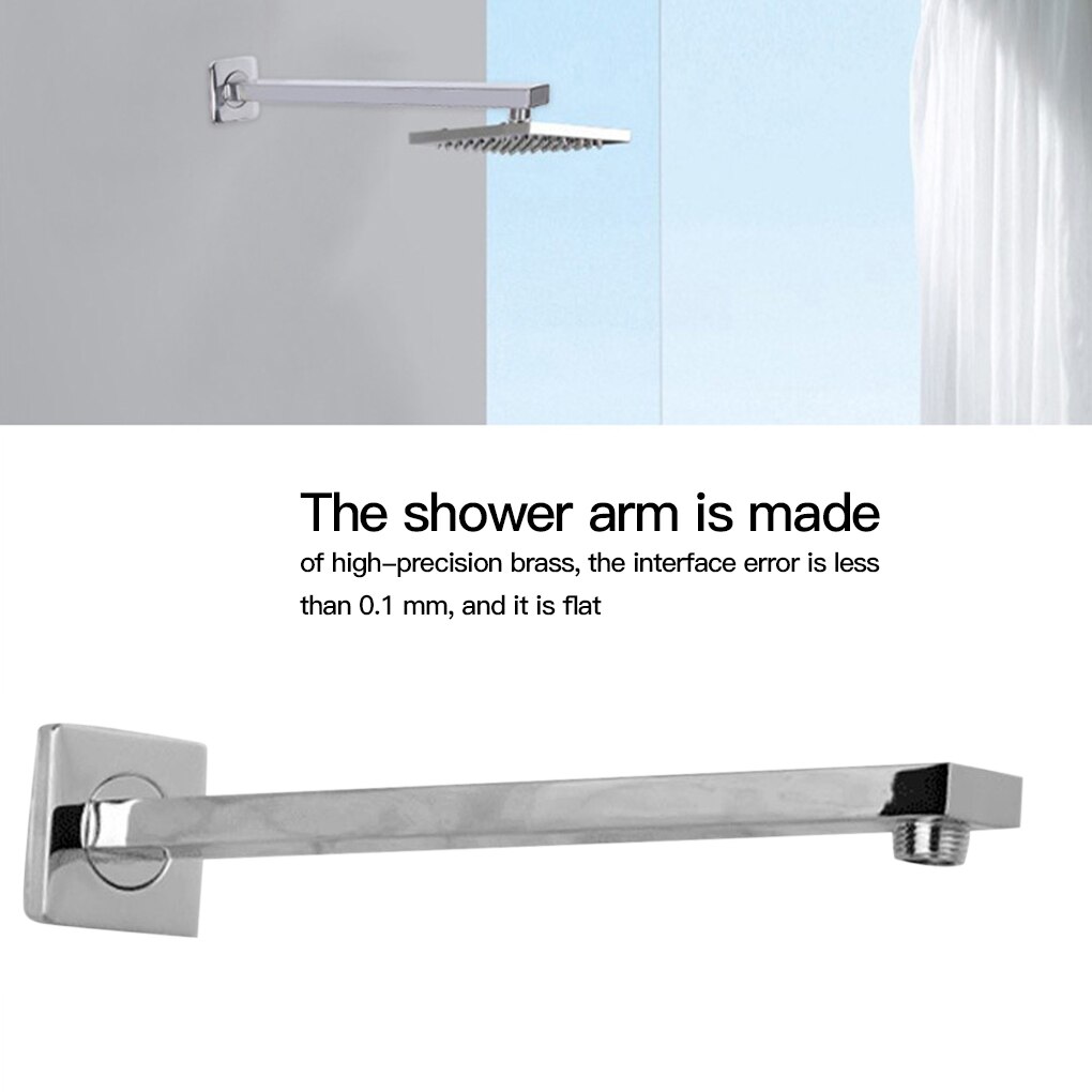 Square Brass Shower Arm Wall Mount Ceiling Shower Bracket Bathroom Bath Extension Pipe