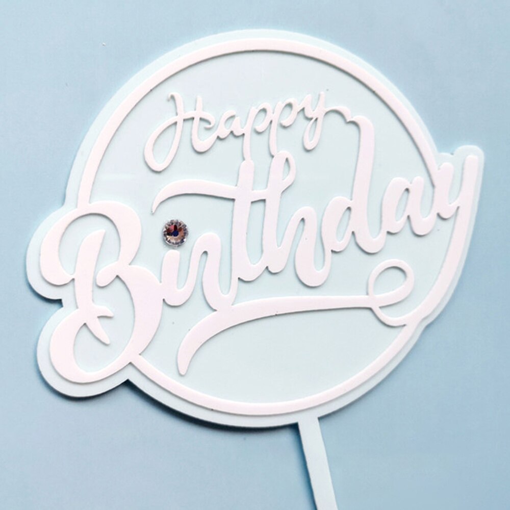 Ouro rosa preto acrílico mão escrita feliz aniversário bolo topper sobremesa decoração para festa de aniversário presentes encantadores fornecimento de cozimento: 5