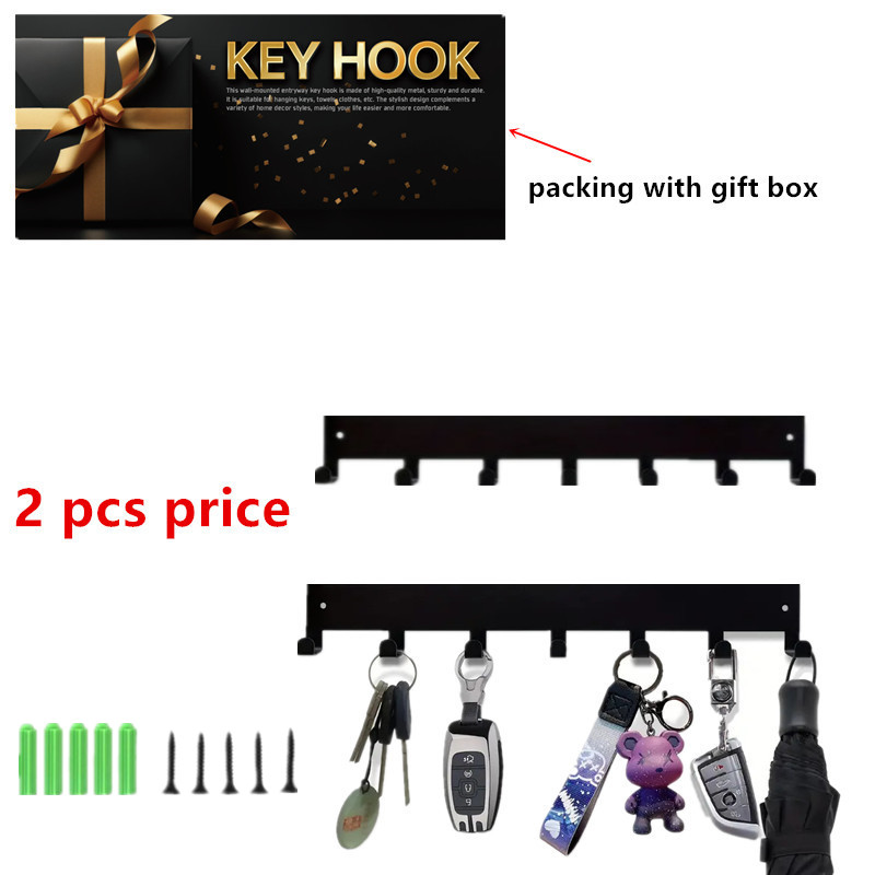 Portallaves de Metal, ganchos de pared para el hogar, organizador de puerta, entrada, pasillo, cocina, pared, decoración de dormitorio, estante con 7/9 ganchos: Bronce