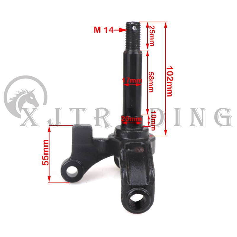 1 Paar 17Mm Steering Strut Knuckle Spindel Fit Voor Drum Brake Hub Van Atv 110cc 125cc 200cc 150cc Gaan kart Buggy Utv Fietsonderdelen
