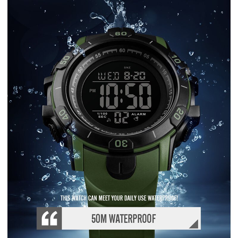 Skmei digitaal horloge voor heren led sport polshorloges waterdicht lichtgevende wekker aftelhorloge herenhorloges montres homme