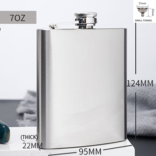 Pocket Draagbare Roestvrijstalen Heupfles Met Trechter Mini Heupfles Alcohol Whiskey Heupfles Met Schroefdop 4 5 6 7 8 9 10 Oz: 7oz 200ml