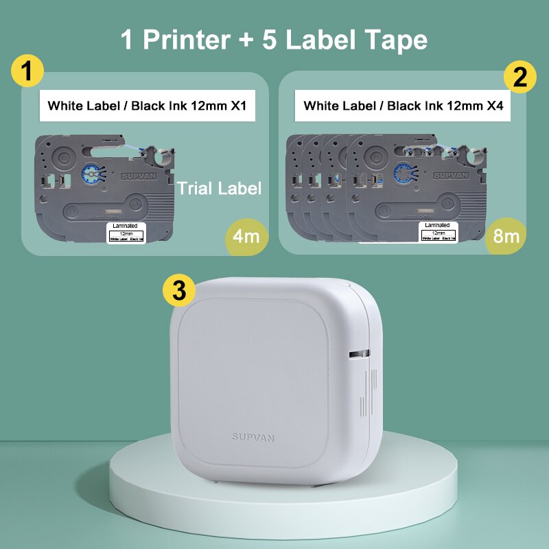 Supvan G10E Labeler Thermal Transfer Label Maker Bluetooth Connect Desktop Laminated Labeling Machine Printers for Home Office