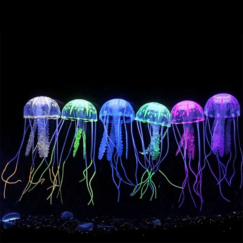 6 stuks gloeiende kwallen ornament decoratie voor aquarium vissenkom  c6ue
