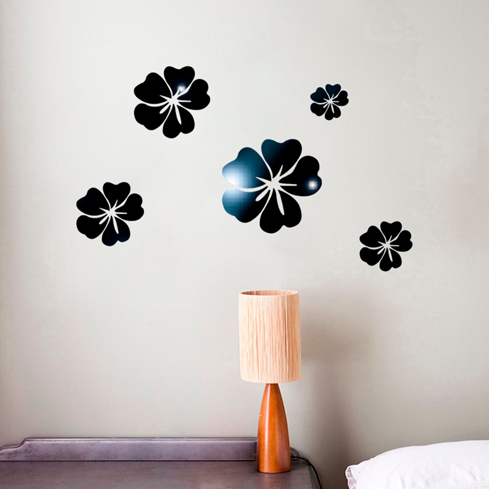 flower mirror Sticker Modern home Decoration wall Decals espelho Sticker 3D Diy Acrylic Wall d90920