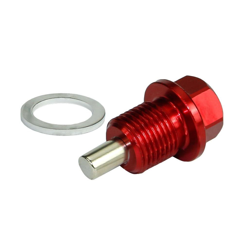 Auto Öl Ablauf Stecker M14 * 1,5 MM Motor Dress Up Magnetic Aluminium Legierung Öl Ablauf Stecker Paket Ölwanne drain Stecker für Honda/Mazda: Red